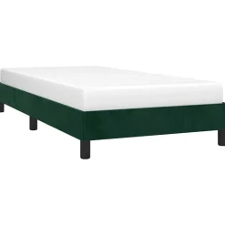 vidaXL Sengeramme uden madras Mørkegrøn 80x200 cm Fløjl