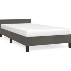 vidaXL Sengeramme uden madras Mørkegrå 80x200 cm Fløjl
