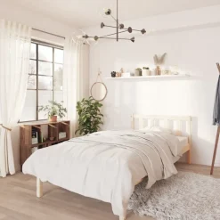 vidaXL sengeramme 75x190 cm massivt fyrretræ