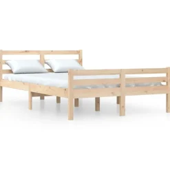 vidaXL sengeramme 135x190 cm massivt træ