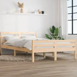 vidaXL sengeramme 135x190 cm massivt træ