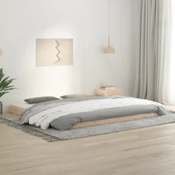 vidaXL sengeramme 200x200 cm massivt fyrretræ