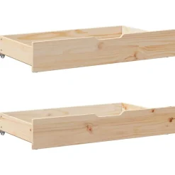 vidaXL sengeskuffer med hjul 2 stk. 95x55x17 cm massivt fyrretræ