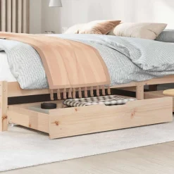 vidaXL sengeskuffer med hjul 2 stk. 95x55x17 cm massivt fyrretræ