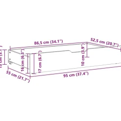 vidaXL sengeskuffer med hjul 2 stk. 95x55x17 cm massivt fyrretræ