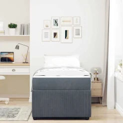 vidaXL Sengestel med madras Mørkegrå 80 x 200 cm Stof