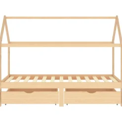 vidaXL sengestel til børn med skuffer 90x200 cm massivt fyrretræ