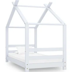 vidaXL sengestel til børneseng 70x140 cm massivt fyrretræ hvid