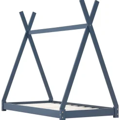 vidaXL sengestel til børneseng 70 x 140 cm massivt fyrretræ grå