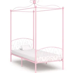 vidaXL sengestel til himmelseng 90 x 200 cm metal pink