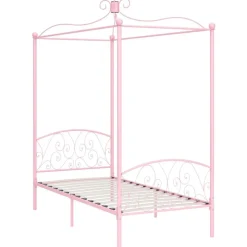 vidaXL sengestel til himmelseng 90 x 200 cm metal pink