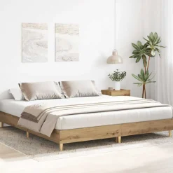 vidaXL sengestel uden madras 200x200 cm konstrueret træ kunsteg