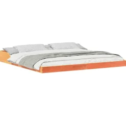 vidaXL Sengestel Voks brun 200 x 200 cm Massiv fyrretræ