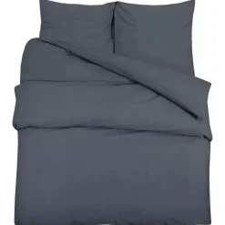 vidaXL sengetøj 140x200 cm bomuld antracitgrå