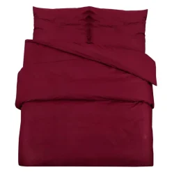 vidaXL sengetøj 200x200 cm let mikrofiberstof Bordeauxfarvet