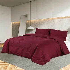 vidaXL sengetøj 200x200 cm let mikrofiberstof Bordeauxfarvet