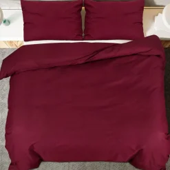 vidaXL sengetøj 200x200 cm let mikrofiberstof Bordeauxfarvet
