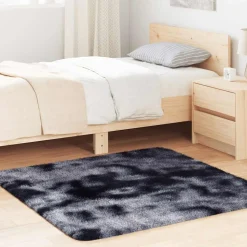 vidaXL shaggy gulvtæppe NAVARRA 120x120 cm høje luv polyester mørkegrå