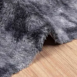 vidaXL shaggy gulvtæppe NAVARRA 120x120 cm høje luv polyester mørkegrå