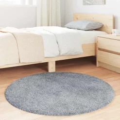vidaXL shaggy gulvtæppe NAVARRA 100x100 cm høje luv polyester lysegrå