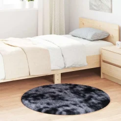 vidaXL shaggy gulvtæppe NAVARRA 100x100 cm høje luv polyester mørkegrå