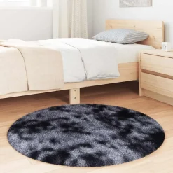 vidaXL shaggy gulvtæppe NAVARRA 100x100 cm høje luv polyester mørkegrå