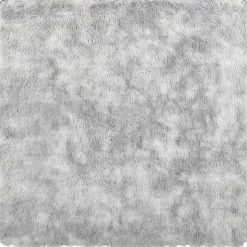 vidaXL shaggy gulvtæppe NAVARRA 120x120 cm høje luv polyester sølvgrå