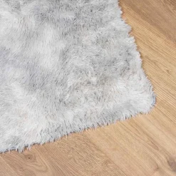 vidaXL shaggy gulvtæppe NAVARRA 120x120 cm høje luv polyester sølvgrå