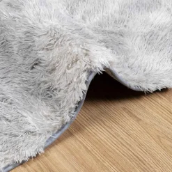 vidaXL shaggy gulvtæppe NAVARRA 60x100 cm høje luv polyester sølvgrå