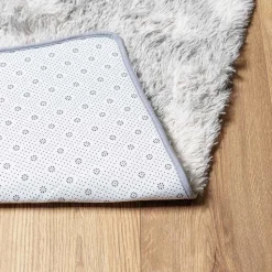 vidaXL shaggy gulvtæppe NAVARRA 60x100 cm høje luv polyester sølvgrå