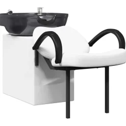 vidaXL Shampoo Stol Hvid og sort 136 x 60 x 92 cm PVC