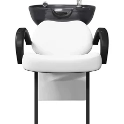 vidaXL Shampoo Stol Hvid og sort 136 x 60 x 92 cm PVC