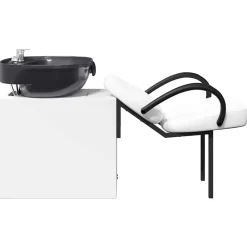 vidaXL Shampoo Stol Hvid og sort 136 x 60 x 92 cm PVC