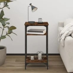 vidaXL sidebord 40x30x75 cm konstrueret træ røget egetræsfarve
