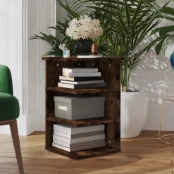 vidaXL sideskab 35x35x55 cm konstrueret træ røget egetræsfarve