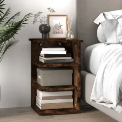 vidaXL sideskab 35x35x55 cm konstrueret træ røget egetræsfarve
