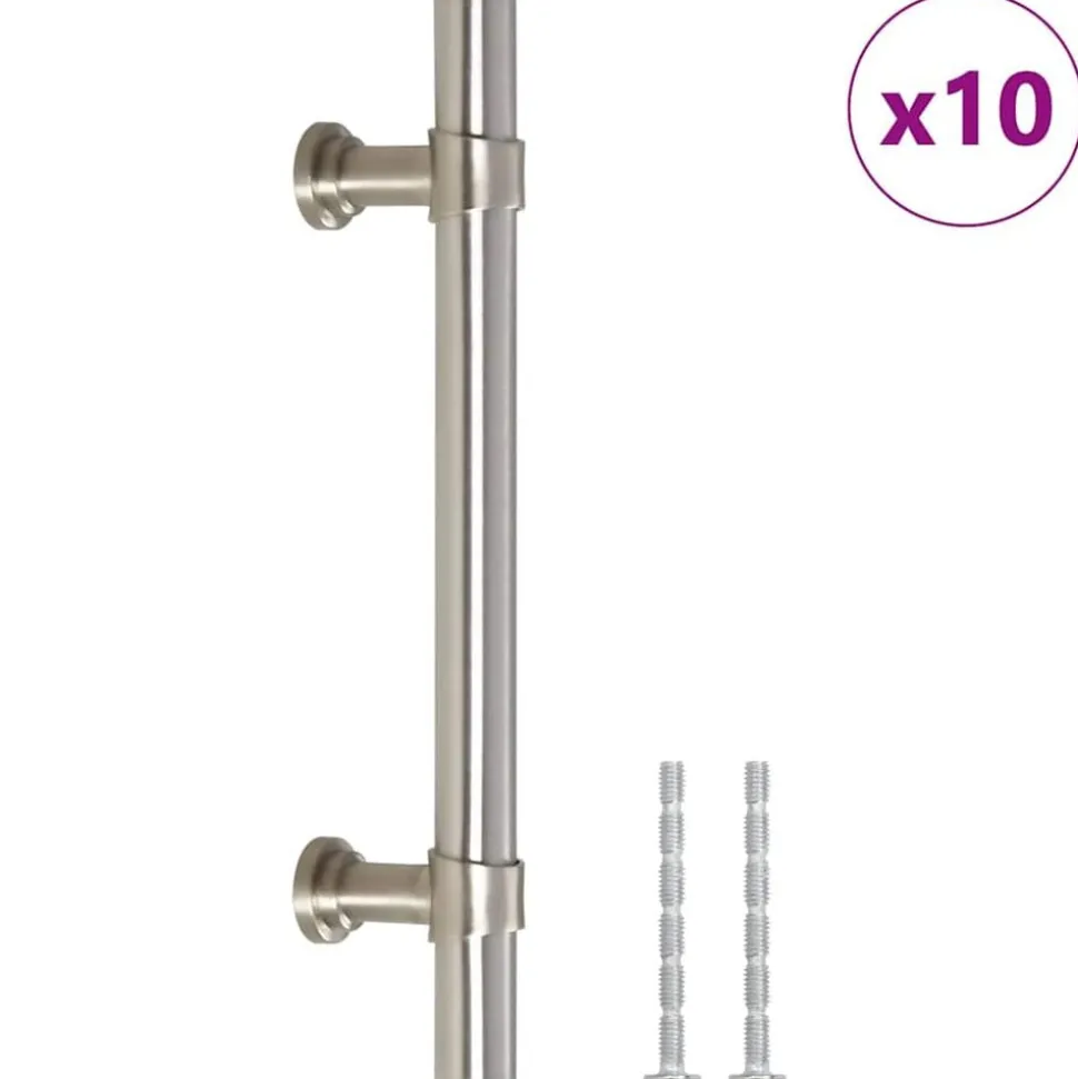 vidaXL skabshåndtag 10 stk. 96 mm rustfrit stål sølvfarvet