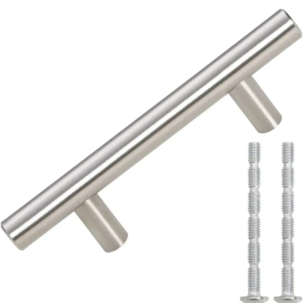 vidaXL skabshåndtag 10 stk. 64 mm rustfrit stål sølvfarvet