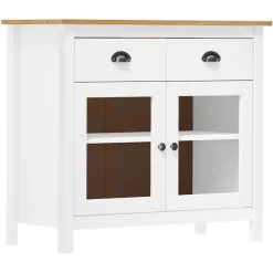 vidaXL skænk Hill 90x40x80 cm massivt fyrretræ hvid
