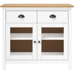 vidaXL skænk Hill 90x40x80 cm massivt fyrretræ hvid