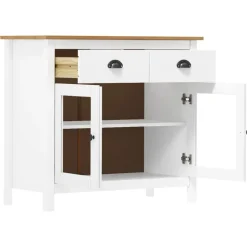 vidaXL skænk Hill 90x40x80 cm massivt fyrretræ hvid