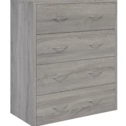 vidaXL skænk med 4 skuffer 60x30,5x71 cm grå sonoma-eg
