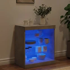 vidaXL skænk med LED-lys 60,5x37x67 cm betongrå