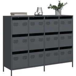 vidaXL skænk 135x39x103,5 cm koldvalset stål antracitgrå