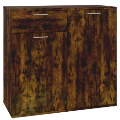 vidaXL skænk 80x36x75 cm konstrueret træ røget egetræsfarve