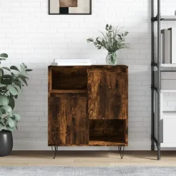 vidaXL skænk 60x35x70 cm konstrueret træ røget egetræsfarve