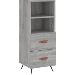 vidaXL skænk 34,5x34x90 cm konstrueret træ grå sonoma-eg