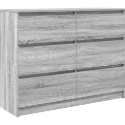 vidaXL skænk 100x35x76 cm konstrueret træ grå sonoma-eg