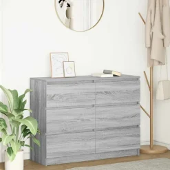 vidaXL skænk 100x35x76 cm konstrueret træ grå sonoma-eg