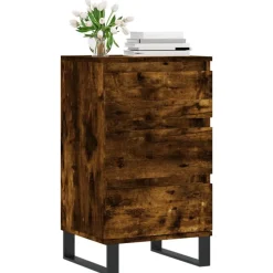 vidaXL skænk 40x35x70 cm konstrueret træ røget egetræsfarve